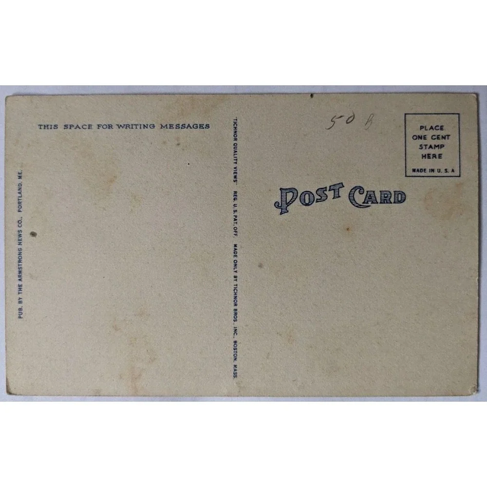 Outward Bound Ship, Portland Harbor, Portland Maine Vintage Linen Postcard‎ F3
